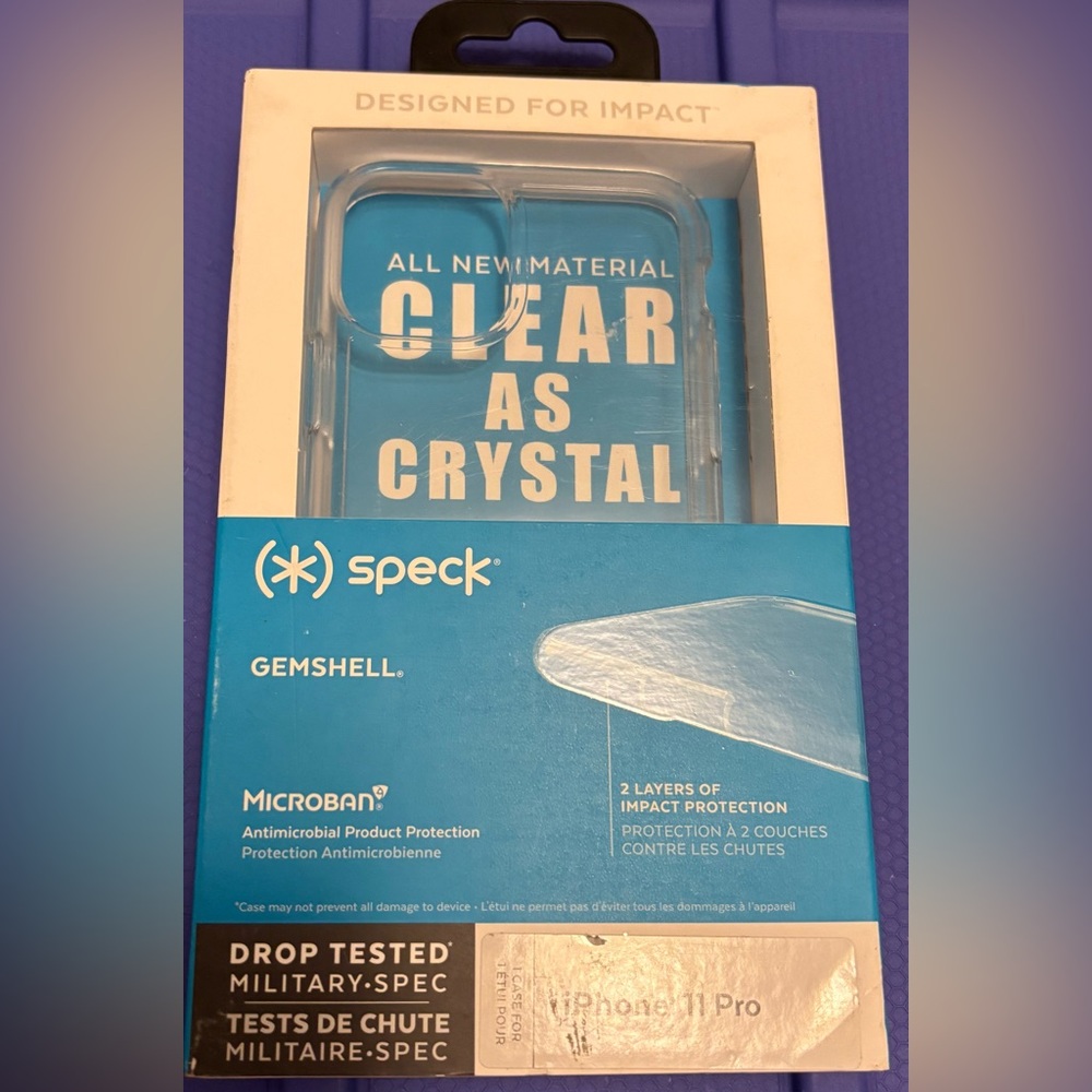 Speck Gemshell Case for Apple iPhone 11 Pro Clear Antimicrobial Dual - Layer NEW